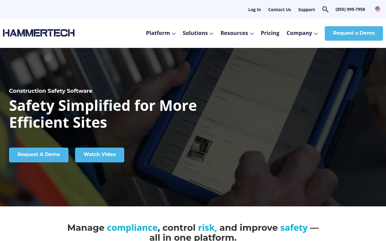 HammerTech safety management software interface