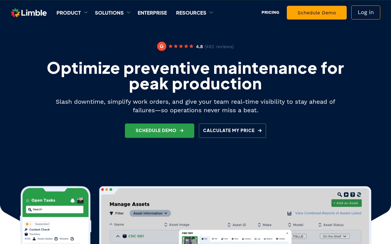 Limble CMMS safety management software interface