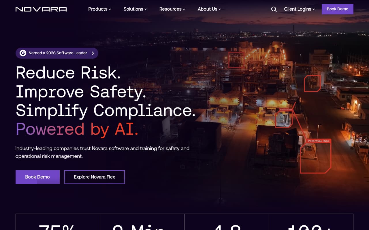 Novara Flex (formerly KPA Flex) public website, above the fold, captured October 7, 2026