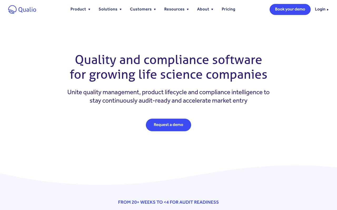 Qualio safety management software interface