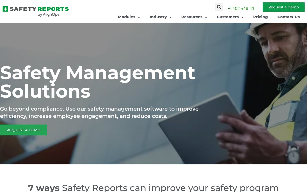 SafetyReports (AlignOps) safety management software interface