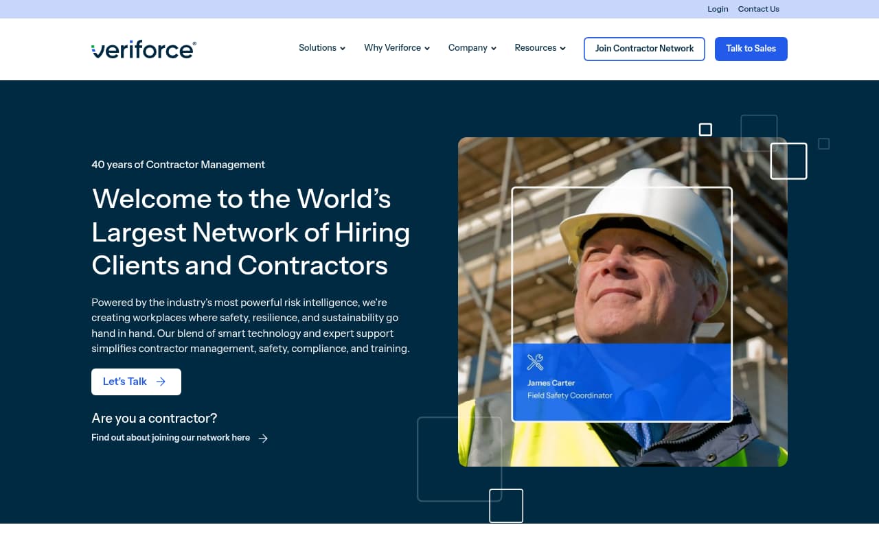 Veriforce safety management software interface