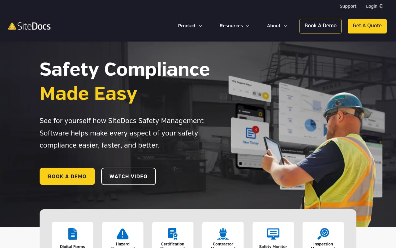 SiteDocs safety management software interface