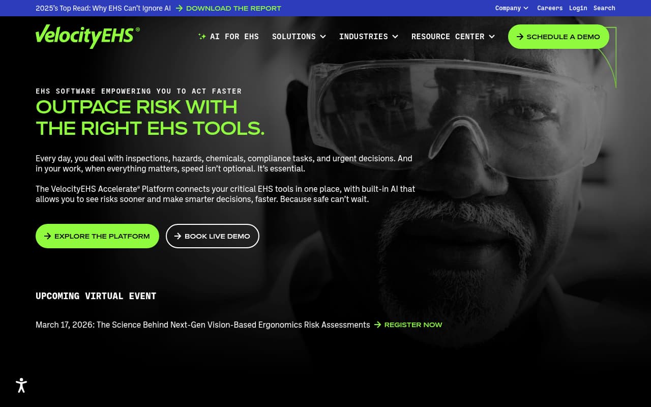 VelocityEHS safety management software interface